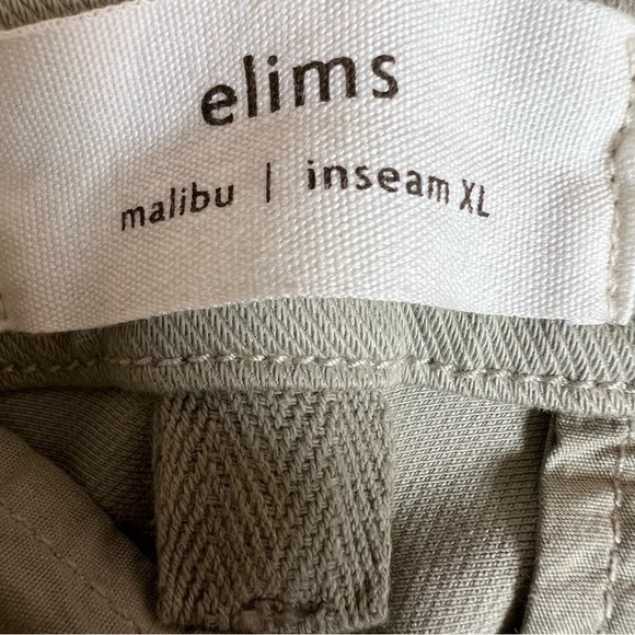 elims Malibu Wide-Leg Chino Trouser High Waist Sage Green Sz 28 Long (XL) NEW - Picture 11 of 13